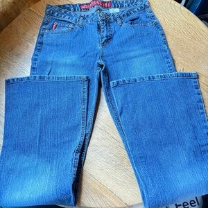 Vintage Y2K Mudd Women's Flared Leg Blue Jeans